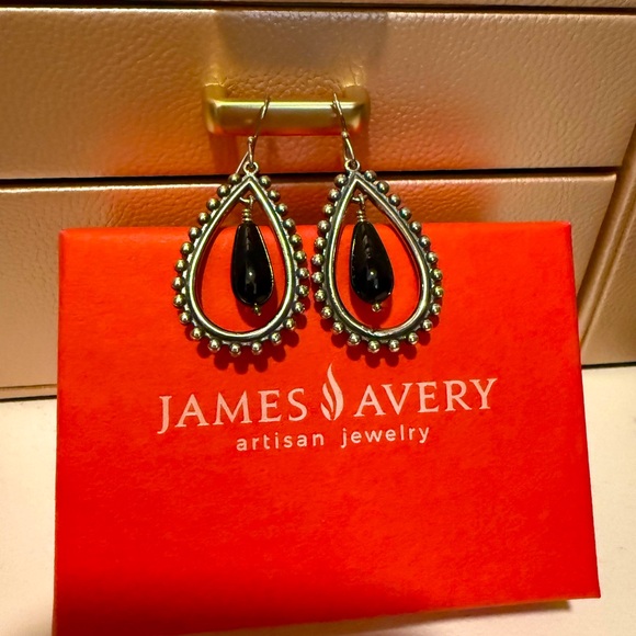 James Avery black onyx dangle earrings - Picture 1 of 3